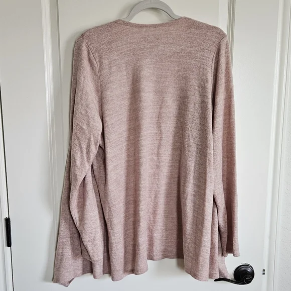 Torrid Super Soft Plush Heather Pink Open Front Draped Cardigan Sweater Size 1X - Picture 7 of 9